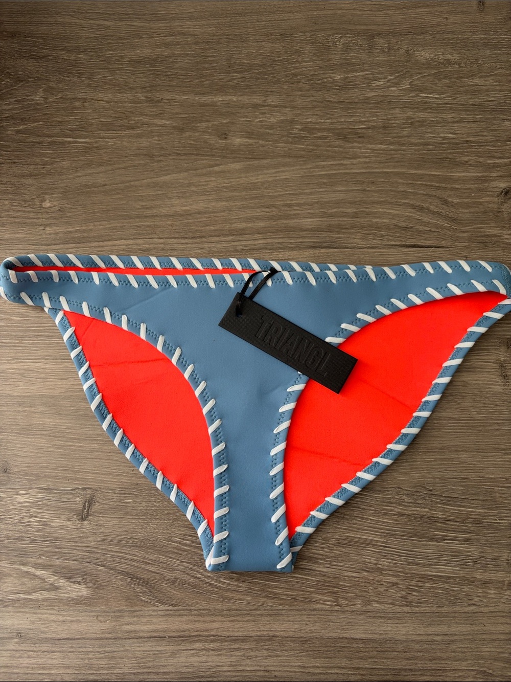 Triangl Two-Tone Blue & Neon Coral neoprene Bikini Bottom